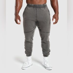 Mens Gymshark Heritage Washed Sweatpants Joggers - Onyx Grey Size Medium